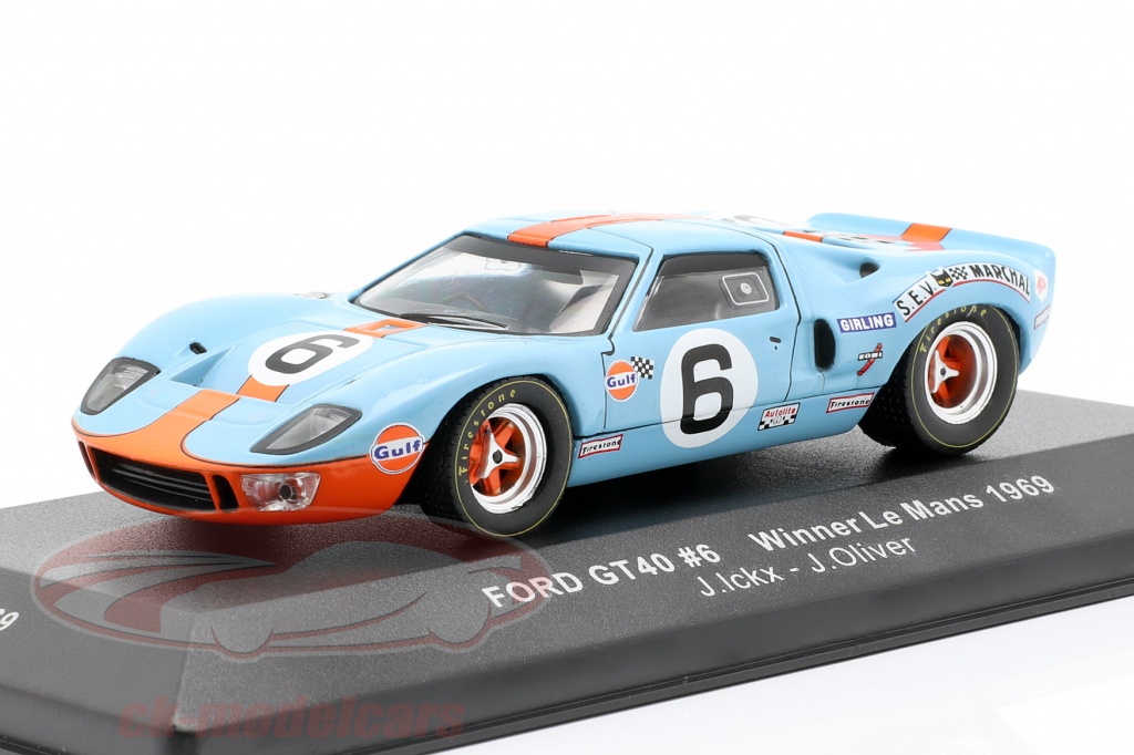 JACKIE OLIVER, JACKY ICKX 1969 J. W. AUTOMOTIVE ENGINEERING LTD. FORD GT40 GULF 1:43